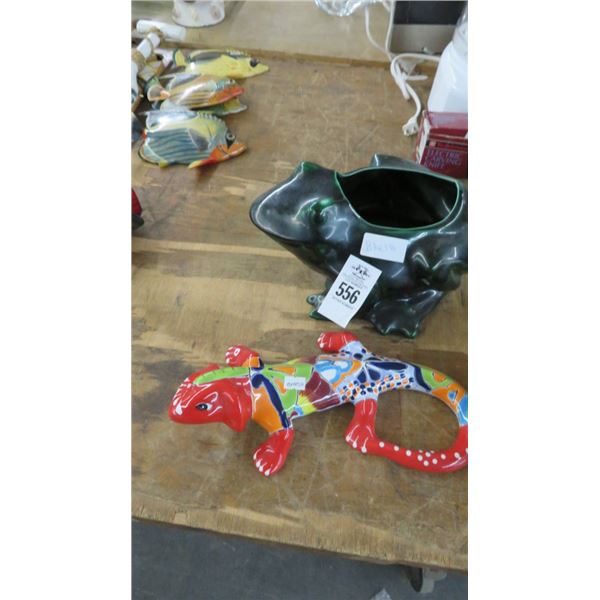 Ceramic Frog & Lizard Décor