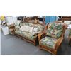 Image 1 : 3 Pc. Bamboo w/Wicker Sofa & Armchair Set