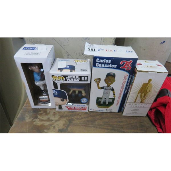 4-Harry Kalas Memorial Statue & Bobble Heads - 4 X $