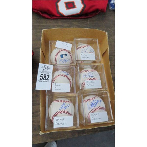 6-Autographed Baseballs - 6 X $