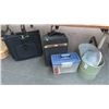 Image 1 : Lidded Metal Bucket, File Box & Luggage