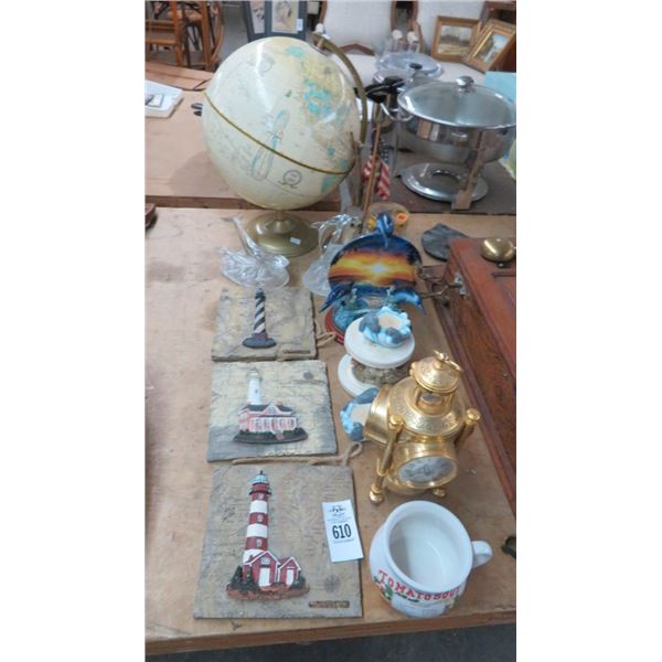 World Globe, Nautical Clock & Décor