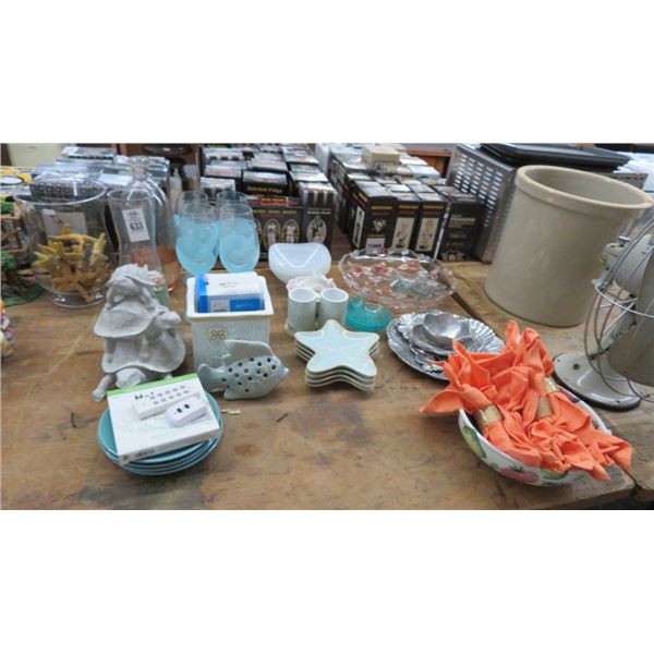 Artglass Wine Stems, Glass Vases, Starfish String Lights, Platters & More