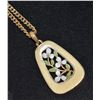 Image 1 : 24)  GOLD TONE WITH ENAMEL, VINTAGE FLOWER