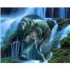 Image 1 : DIY PAINT BY NUMBERS KIT WOLF WATERFALL