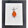 Image 1 : #43- NATURAL 10X14 ORANG CARNELIAN & CZ PENDANT