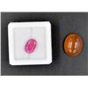Image 1 : #28-NATURAL HEATED RUBY 4.42CT & ORAGE AGATE 10.58