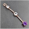 Image 1 : #63-NATURAL PURPLE AMETHYST & TOPAZ 7X7  PENDANT
