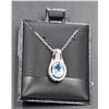 Image 1 : #49-NATURAL SKY BLUE TOPAZ 6X8  & CZ PENDANT