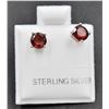 Image 1 : #168- NATURAL RED GARNET STUD EARRINGS