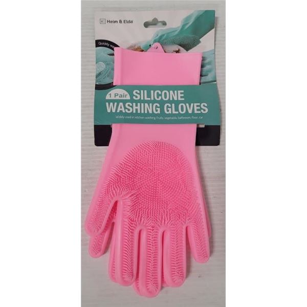 NEW HEIM & ELDA SILICONE WASHING GLOVES - PINK