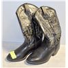 Image 1 : LADIES SIZE 7 BLACK COWBOY BOOTS