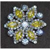 Image 1 : VINTAGE BLUE, WHITE AND GREEN STONES BROOCH