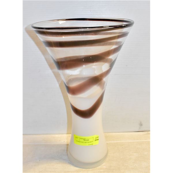 15 INCH TALL ART GLASS VASE