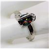 Image 1 : 17)  MYSTIC TOPAZ AND CLEAR CZ SIZE 8 RING.