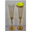 Image 1 : MIKASA CRYSTAL ROSE GOLD FLUTED TOASTING GLASSES