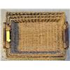 Image 1 : 3 PC RECTANGLE WICKER BASKET SET