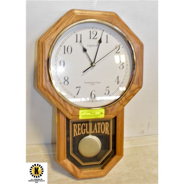 WESTMINSTER CHIME WITH PENDULUM WALL CLOCK