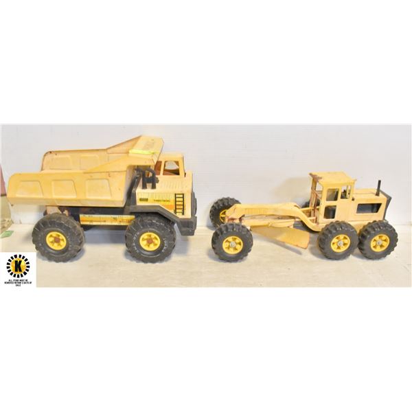 VINTAGE LARGE METAL TONKA DUMP TRUCK & GRADER