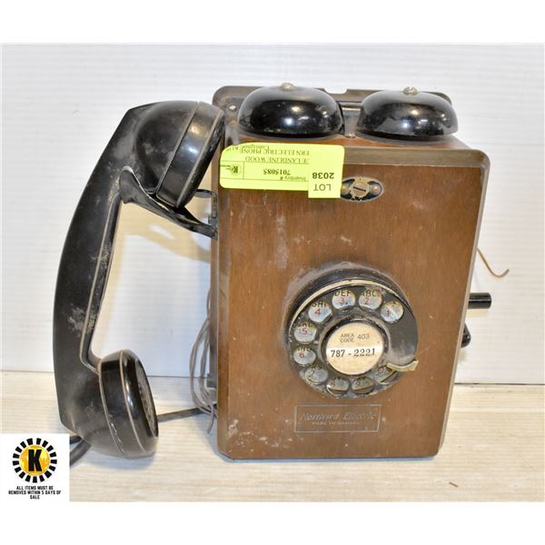 ANTIQUE LANDLINE WOOD NORTHERN ELECTRIC PHONE