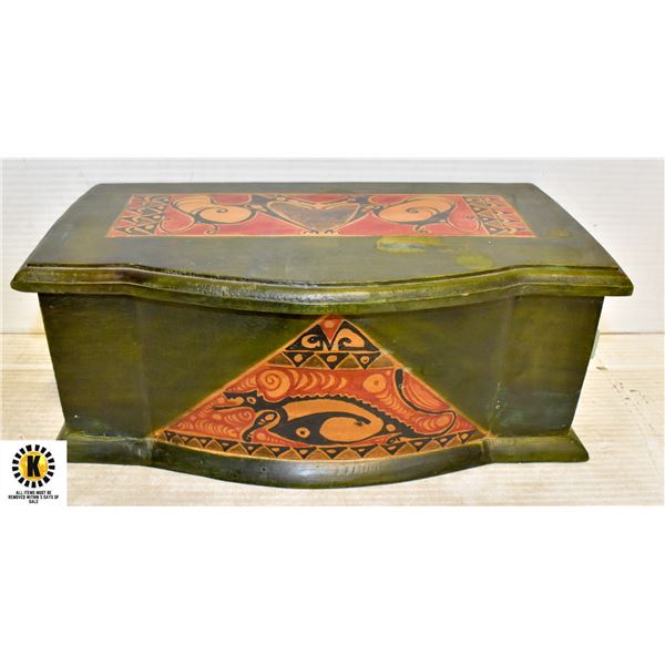 VINTAGE EGYPTIAN PEGASUS WOOD TREASURE BOX