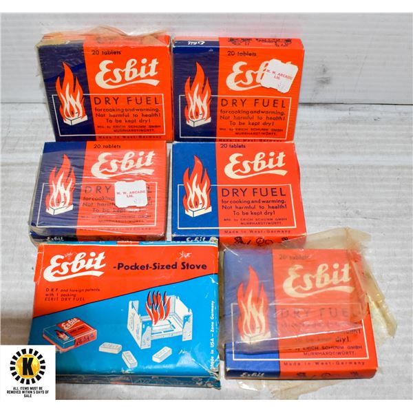 ESBIT POCKET SIZED STOVE + 5 PACKS ESBIT DRY FUEL