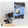 BIN OF TRI STAR VACUUM BAGS & ATTACHMENTS