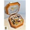Image 1 : JEWELRY BOX W CONTENTS FROM ESTATE