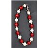 #146- FRESH WATER PEARL& RED JADE  BRACELET