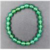 Image 1 : #75-NATURAL GREEN AGATE BEAD BRACELET 8MM/7.5