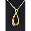 #366-GENUINE RUBY,CITRINE,AMETHYST PENDANT NECKLAC