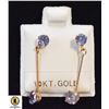 Image 1 : EC91-32 10K YELLOW GOLD TANZANITE EARRINGS