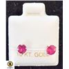 Image 1 : EC91-45 10K WHITE GOLD RUBY EARRINGS