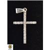 Image 1 : EC93-35 10K WHITE GOLD CZ CROSS PENDANT