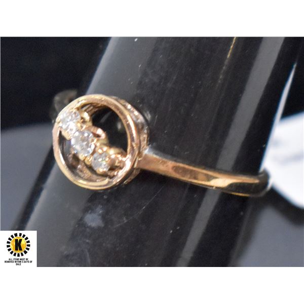 EC93-44 10K DIAMOND RING SIZE 6.5 WEIGHT 1.5G