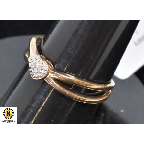 EC93-47 10K YELLOW GOLD DIAMOND RING SIZE 6