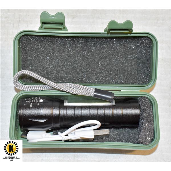 NEW WATERP LED TORCH FLASH USB RECHARGEABLE