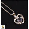 NEW PURPLE HEART 925 STERLING SILVER NECKLACE