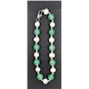 Image 1 : #135- FRESH WATER PEARL& GREEN JADE  BRACELET