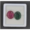 Image 1 : #251-RED BERYLE & EMERALD GEMSTONE20.10CT