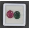 #251-RED BERYLE & EMERALD GEMSTONE20.10CT