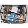 Image 1 : BOX OF TOOLS WITH AIR GREASE GUN, DRILL, NAILER