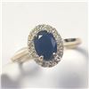 Image 1 : BZ1217-51 10K BLUE SAPHHIRE DIAMOND RING