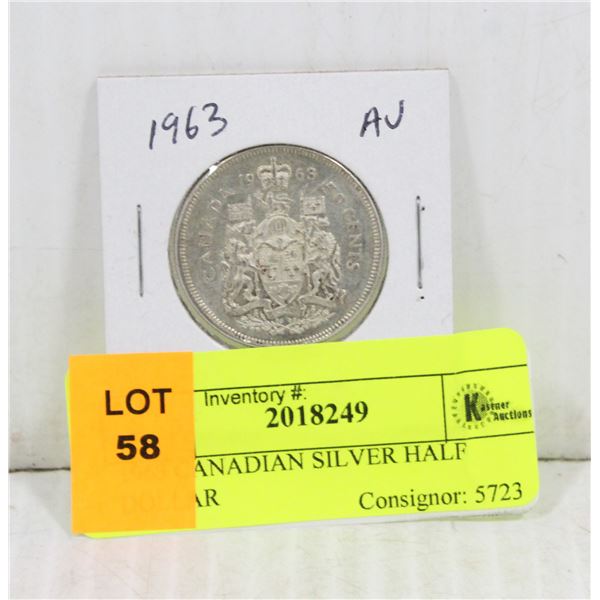 1963 CANADIAN SILVER HALF DOLLAR