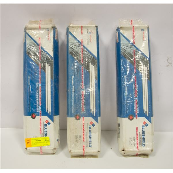 3 PACKS OF BLUESHIELD 5/32" X 14" ELECTRODES