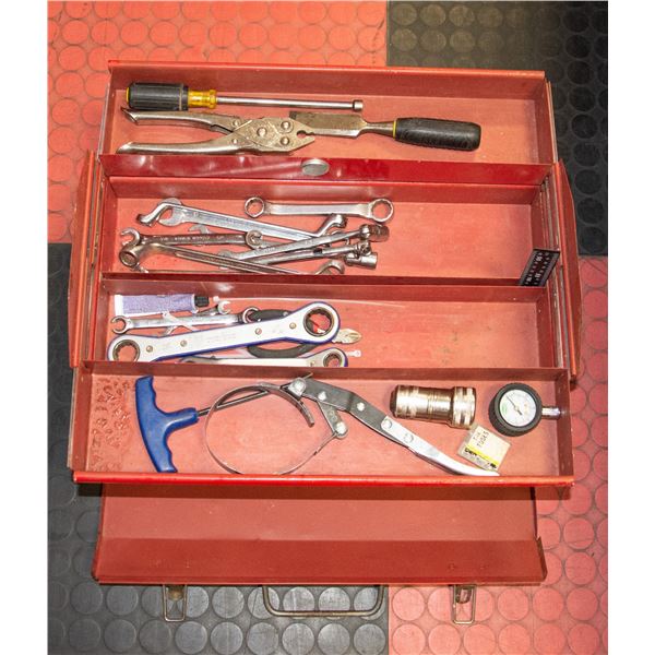 TOOL BOX WITH ASSORTED TOOLS