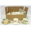 LOT OF 16 ASSORTED CHINA TEA CUPS AND SAUCERS.