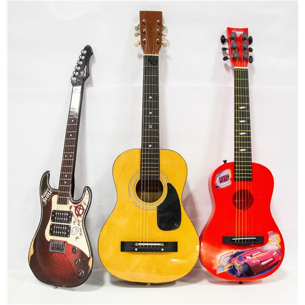 LOT OF 3 CHILDRENS GUITARS