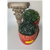 Image 1 : PAIR OF ARTIFICIAL POTTED PLANTS + WALL "SCONCE"