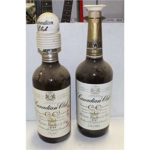 2 CANADIAN CLUB TEXAS MICKYS (BOTTLES ONLY)